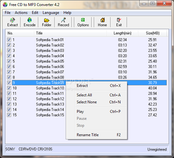 Free CD to MP3 Converter screenshot