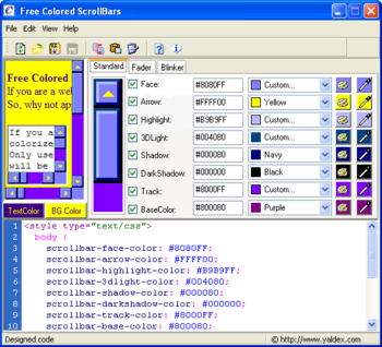 Free Colored ScrollBars screenshot