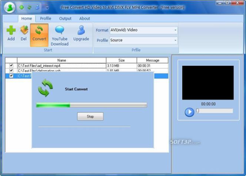 Free Convert HD Video to AVI DIVX FLV screenshot 2