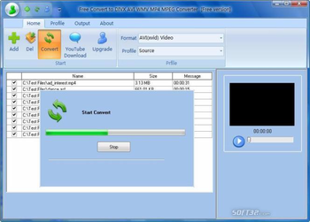Free Convert to DIVX AVI WMV MP4 MPEG screenshot 2