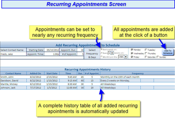 Free Excel Contact Appointment Scheduler with Reminder Emails screenshot 4