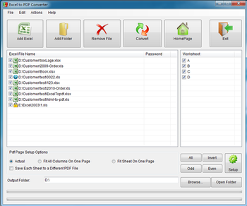 Free Excel to PDF Converter screenshot
