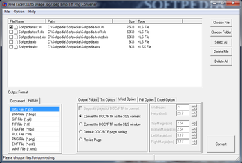 Free Excel / Xls to Image Jpg / Jpeg Bmp Tiff Png Converter screenshot 2