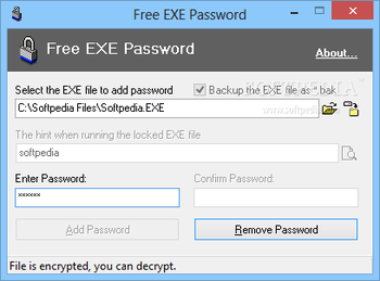 Free EXE Password screenshot