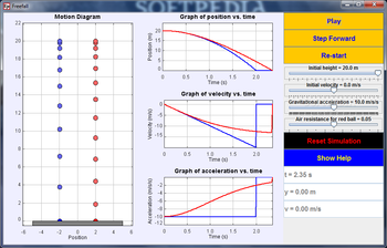 Free Fall Air Resistance Model screenshot