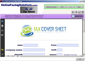 Free Fax Cover Sheet Viewer screenshot