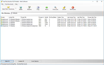 Free File Unlocker Portable screenshot