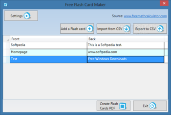 Free Flash Card Maker screenshot