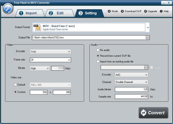 Free Flash to MOV Converter screenshot