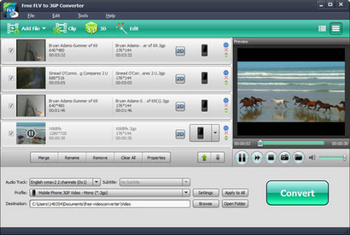 Free FLV to 3GP Converter screenshot