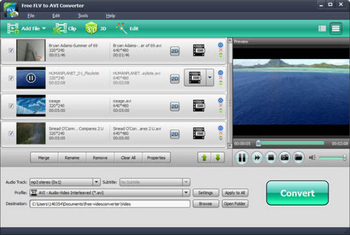 Free FLV to AVI Converter screenshot