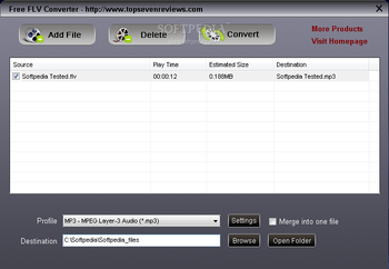 Free FLV to MP3 Converter screenshot