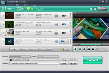 Free FLV to PSP Converter screenshot
