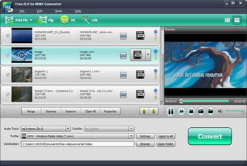 Free FLV to WMV Converter screenshot