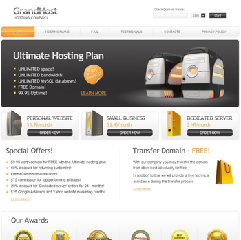 Free Hosting Website Template screenshot