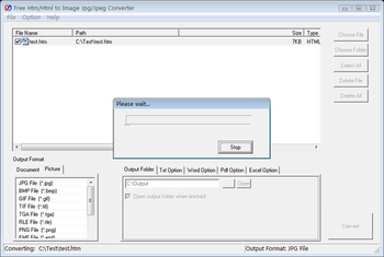 Free Htm to Image Jpg Converter screenshot 2