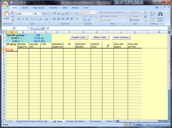 Free Hydraulic Calculator For Excel screenshot 2