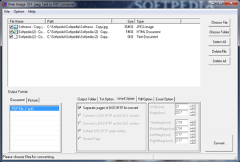 Free Image TIFF Jpeg Text to Pdf Converter screenshot 2