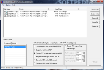 Free Image TIFF Jpeg Text to Pdf Converter screenshot 3