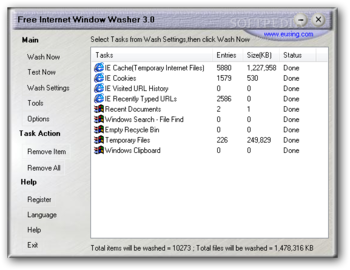 Free Internet Window Washer screenshot