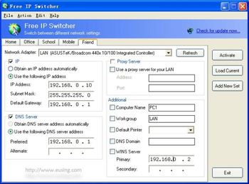 Free IP Switcher Portable screenshot