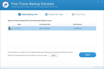 Free iTunes Backup Extractor screenshot