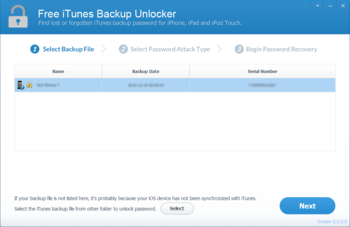 Free iTunes Backup Unlocker screenshot