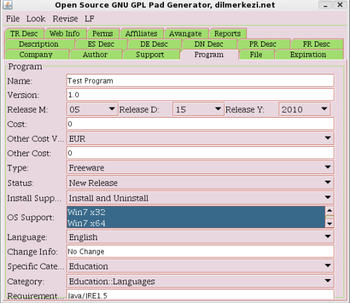 Free Java Pad Generator screenshot
