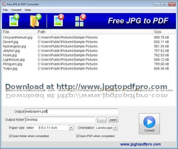 Free JPG to PDF Converter screenshot