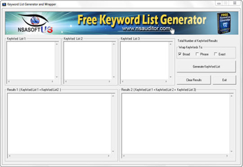 Free Keyword List Generator and Wrapper screenshot