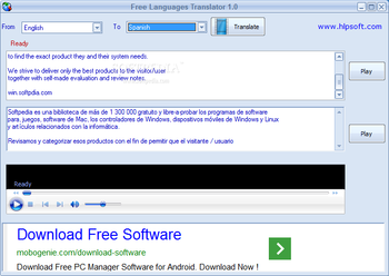 Free Languages Translator screenshot