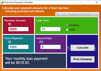 Free Loan Payment Calculator screenshot