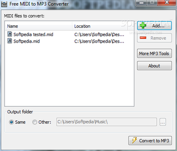 Free MIDI to MP3 Converter screenshot