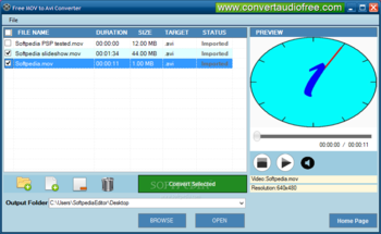 Free MOV to AVI Converter screenshot