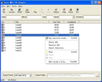 Free MP3 CD Ripper screenshot 2