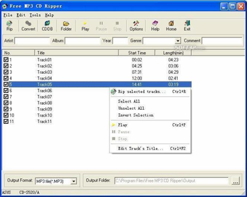 Free MP3 CD Ripper screenshot 3