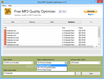 Free MP3 Quality Optimizer screenshot
