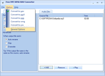 Free MP3 WMA WAV Converter screenshot 2