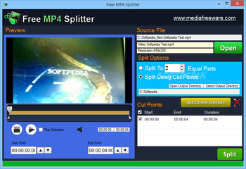 Free MP4 Splitter screenshot