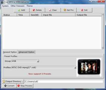 Free MP4 to VOB Converter screenshot