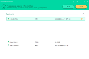 Free Partition Recovery screenshot 2