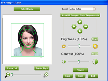 Free passport photo software screenshot