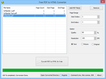 Free PDF to HTML Converter screenshot