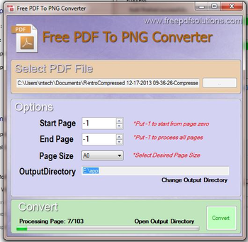 Free PDF to PNG Converter screenshot