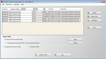 Free PDF To Text Converter 4dots screenshot