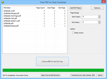 Free PDF to Text Converter screenshot