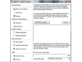 Free PDF to Word Converter screenshot