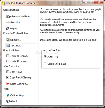 Free PDF to Word Converter screenshot 5