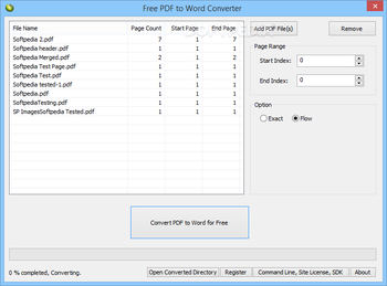 Free PDF to Word Converter screenshot