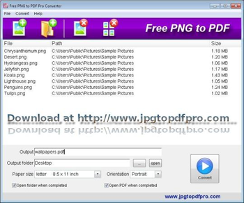 Free PNG to PDF Converter screenshot